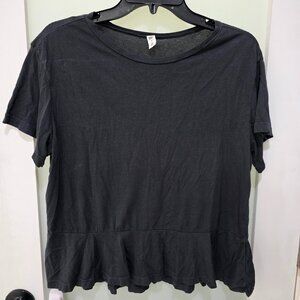 BP Women’s Grey Peplum Hem T-Shirt – Size S – Casual Short Sleeve Top